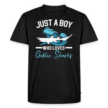 Just A Boy Who Loves Goblin Sharks Animal Lover - Men's Premium Organic T-Shirt - black - Front - Nico (187cm)