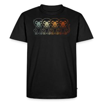 Retro Proboscis Singe Singe Faune Zookeeper - T-shirt Premium bio Homme - noir - Devant - Nico (187cm)