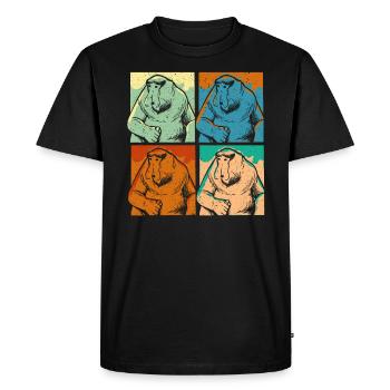 Retro Proboscis Singe Singe Faune Zookeeper - T-shirt Premium bio Homme - noir - Devant - Nico (187cm)