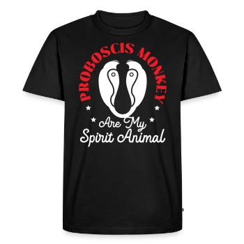 Les singes proboscis sont mon animal spirituel Gardien de zoo - T-shirt Premium bio Homme - noir - Devant - Nico (187cm)