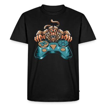 Gamer Proboscis Singe Singe Faune Zookeeper - T-shirt Premium bio Homme - noir - Devant - Nico (187cm)