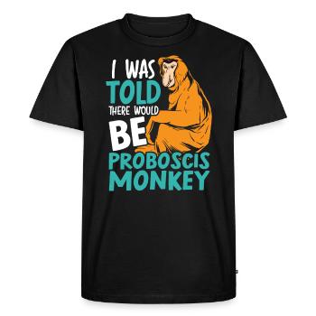 On m’a dit qu’il y aurait proboscis Monkey Zoo - T-shirt Premium bio Homme - noir - Devant - Nico (187cm)