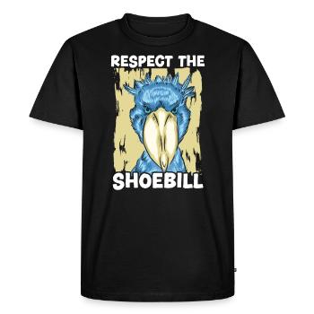 Respect The Shoebill Bird Whisperer Whalehead - Men's Premium Organic T-Shirt - black - Front - Nico (187cm)