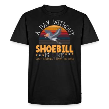 A Day Without Shoebill Lover Stork Bird Whisperer - Men's Premium Organic T-Shirt - black - Front - Nico (187cm)