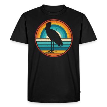Retro Shoebill Stork Bird Whisperer Whalehead - Men's Premium Organic T-Shirt - black - Front - Nico (187cm)