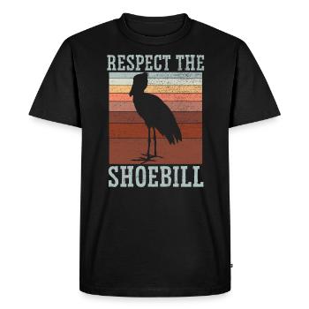 Respect The Shoebill Bird Whisperer Whalehead - Men's Premium Organic T-Shirt - black - Front - Nico (187cm)