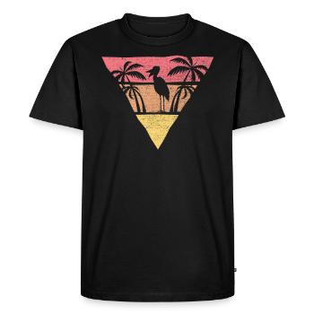 Retro Shoebill Stork Bird Whisperer Whalehead - Men's Premium Organic T-Shirt - black - Front - Nico (187cm)
