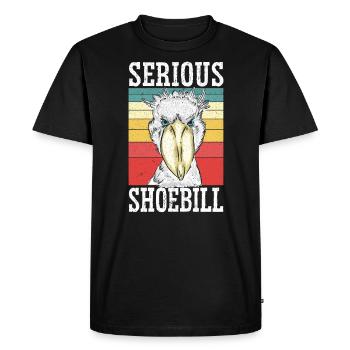 Serious Shoebill Stork Bird Whisperer Whalehead - Men's Premium Organic T-Shirt - black - Front - Nico (187cm)