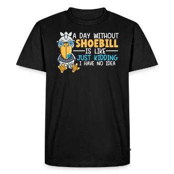 A Day Without Shoebill Lover Stork Bird Whisperer - Men's Premium Organic T-Shirt - black - Front - Nico (187cm)