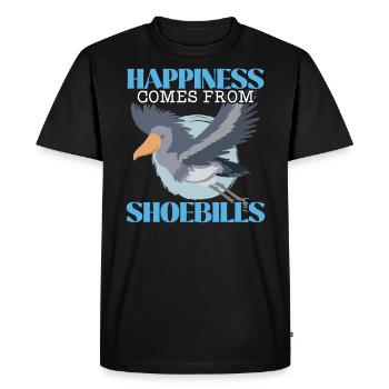 Happiness Comes From Shoebill Stork Bird Whisperer - Men's Premium Organic T-Shirt - black - Front - Nico (187cm)