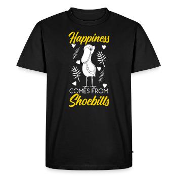 Happiness Comes From Shoebill Stork Bird Whisperer - Men's Premium Organic T-Shirt - black - Front - Nico (187cm)