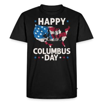 Happy Columbus Day Christopher Columbus Navigator - Men's Premium Organic T-Shirt - black - Front - Nico (187cm)