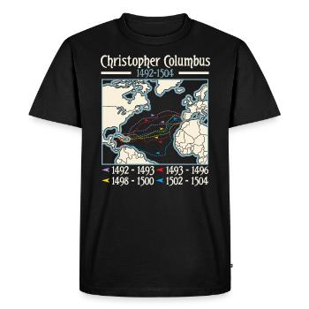 Jour de Christophe Colomb Italo-Américain - T-shirt Premium bio Homme - noir - Devant - Nico (187cm)