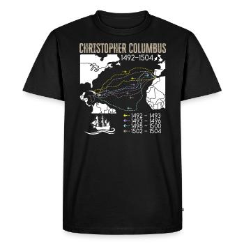 Jour de Christophe Colomb Italo-Américain - T-shirt Premium bio Homme - noir - Devant - Nico (187cm)