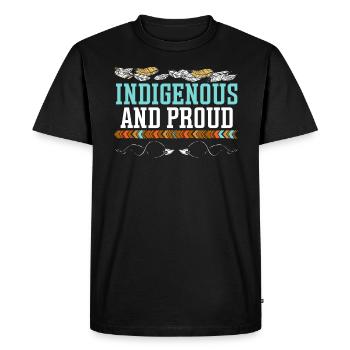 Indigenous And Proud Native American Native Pride - Men's Premium Organic T-Shirt - black - Front - Nico (187cm)