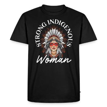 Forte fierté amérindienne des femmes autochtones - T-shirt Premium bio Homme - noir - Devant - Nico (187cm)