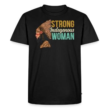Forte fierté amérindienne des femmes autochtones - T-shirt Premium bio Homme - noir - Devant - Nico (187cm)