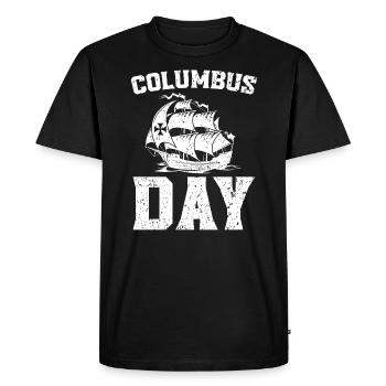 Columbus Day Christopher Columbus Italian American - Men's Premium Organic T-Shirt - black - Front - Nico (187cm)