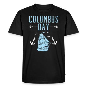 Columbus Day Christopher Columbus Italian American - Men's Premium Organic T-Shirt - black - Front - Nico (187cm)