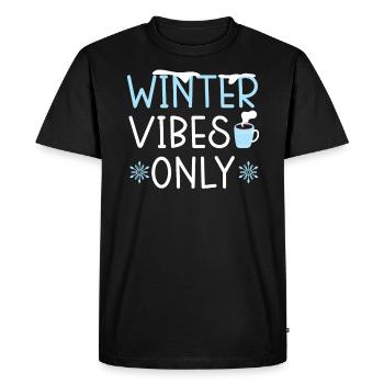 Ambiances d’hiver seulement Neige NeigeUse Saison d’hiver Café - T-shirt Premium bio Homme - noir - Devant - Nico (187cm)