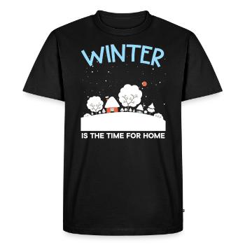 L’hiver est le moment de la saison d’hiver de neige à la maison - T-shirt Premium bio Homme - noir - Devant - Nico (187cm)