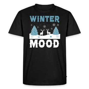 Humeur hivernale Neige Climat enneigé Saison hivernale - T-shirt Premium bio Homme - noir - Devant - Nico (187cm)