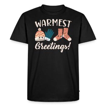 Salutations les plus chaleureuses Neige Climat neigeux Saison hivernale - T-shirt Premium bio Homme - noir - Devant - Nico (187cm)