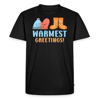 Salutations les plus chaleureuses Neige Climat neigeux Saison hivernale - T-shirt Premium bio Homme - noir - Devant - Nico (187cm)