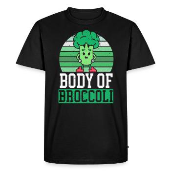 Body By Broccoli Vegetable Vegan Broccoholic - Men's Premium Organic T-Shirt - black - Front - Nico (187cm)