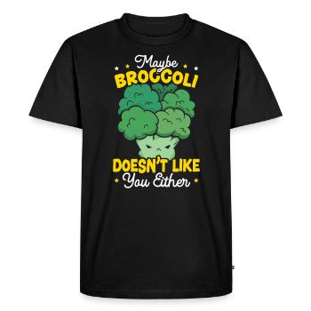 Peut-être que le brocoli ne vous aime pas non plus - T-shirt Premium bio Homme - noir - Devant - Nico (187cm)