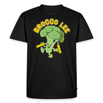 Brocco Lee Vegetable Vegetarian Vegan Broccoli - Men's Premium Organic T-Shirt - black - Front - Nico (187cm)