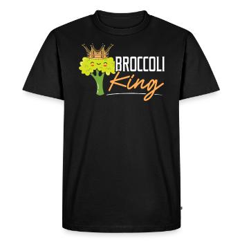 Broccoli King Broccoholic Vegetable Vegetarian - Men's Premium Organic T-Shirt - black - Front - Nico (187cm)