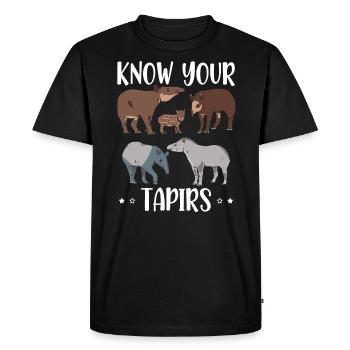 Connaissez votre Tapirs Faune Animal Zookeeper Tapir - T-shirt Premium bio Homme - noir - Devant - Nico (187cm)
