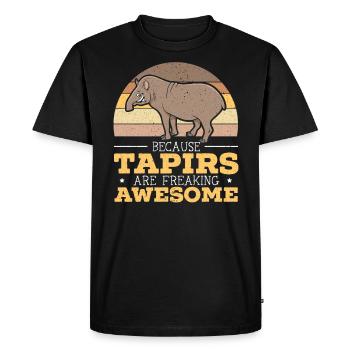 Parce que les tapirs sont effrayants et que les amoureux du tapir - T-shirt Premium bio Homme - noir - Devant - Nico (187cm)