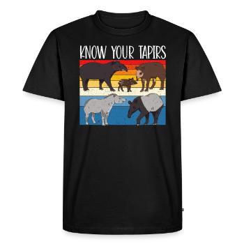Connaissez votre Tapirs Faune Animal Zookeeper Tapir - T-shirt Premium bio Homme - noir - Devant - Nico (187cm)