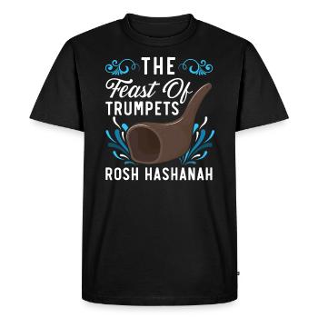 La Fête des Trompettes Rosh Hashanah Juifs Juifs - T-shirt Premium bio Homme - noir - Devant - Nico (187cm)