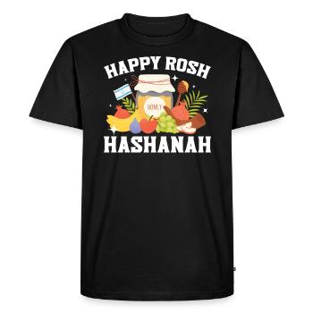 Joyeux Rosh Hashanah Shofar Juifs Nouvel An juif - T-shirt Premium bio Homme - noir - Devant - Nico (187cm)