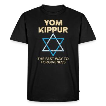 Yom Kippur The Fastest Way To Forgiveness Jewish - Men's Premium Organic T-Shirt - black - Front - Nico (187cm)