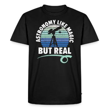 Astronomy Is Like Magic But Real Astronomer - Men's Premium Organic T-Shirt - black - Front - Nico (187cm)