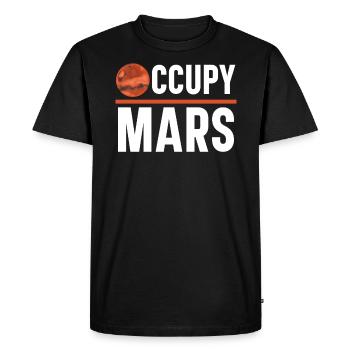 Occupy Mars Outerspace Planet Astronomer Astronomy - Men's Premium Organic T-Shirt - black - Front - Nico (187cm)