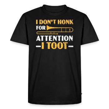 Je ne klaxonne pas pour attirer l’attention I Toot Trombone Player - T-shirt Premium bio Homme - noir - Devant - Nico (187cm)
