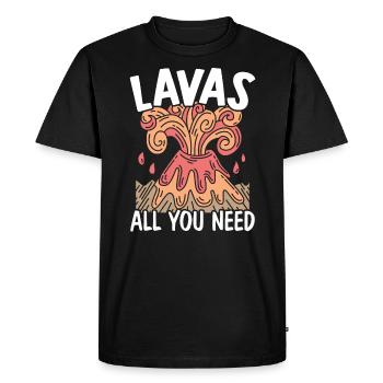 Lavas All You Need Earth Science Geology Volcano - Men's Premium Organic T-Shirt - black - Front - Nico (187cm)