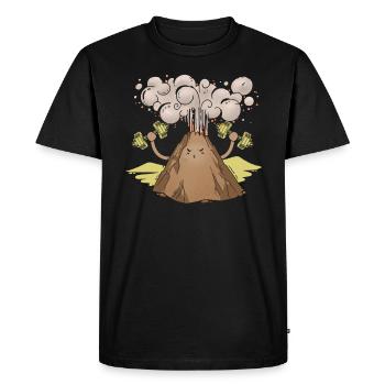 Bodybuilder Volcano Earth Science Geology Lava - Men's Premium Organic T-Shirt - black - Front - Nico (187cm)