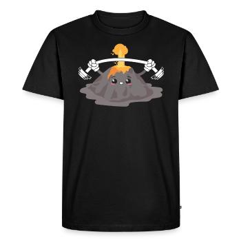 Bodybuilder Volcano Earth Science Geology Lava - Men's Premium Organic T-Shirt - black - Front - Nico (187cm)