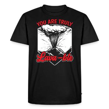 You Are Truly Lavable Lava Earth Science Volcano - Men's Premium Organic T-Shirt - black - Front - Nico (187cm)