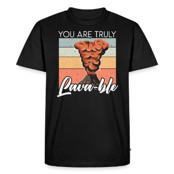 You Are Truly Lavable Lava Earth Science Volcano - Men's Premium Organic T-Shirt - black - Front - Nico (187cm)
