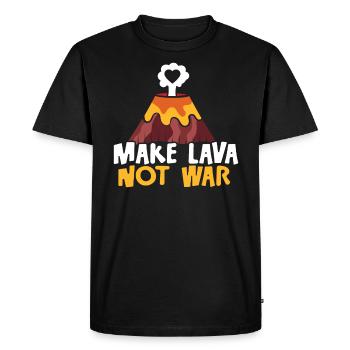 Make Lava Not War Earth Science Volcano Scientist - Men's Premium Organic T-Shirt - black - Front - Nico (187cm)