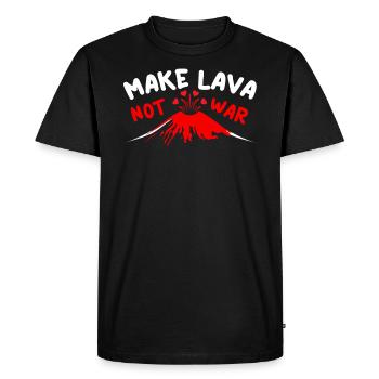 Make Lava Not War Earth Science Volcano Scientist - Men's Premium Organic T-Shirt - black - Front - Nico (187cm)