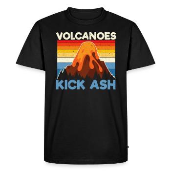 Volcanoes Kick Ash Earth Science Geology Volcano - Men's Premium Organic T-Shirt - black - Front - Nico (187cm)