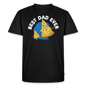 Best Dad Ever Pizza Eater Italian Dish Fathers Day - Men's Premium Organic T-Shirt - black - Front - Nico (187cm)